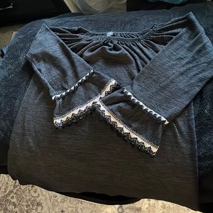 Black Off Shoulder Double Laces Sleeve Tunic Size L - XL from WinWin